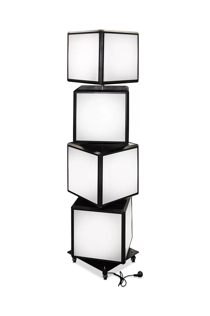 Totem rotativ SPIN — 4 cuburi LED