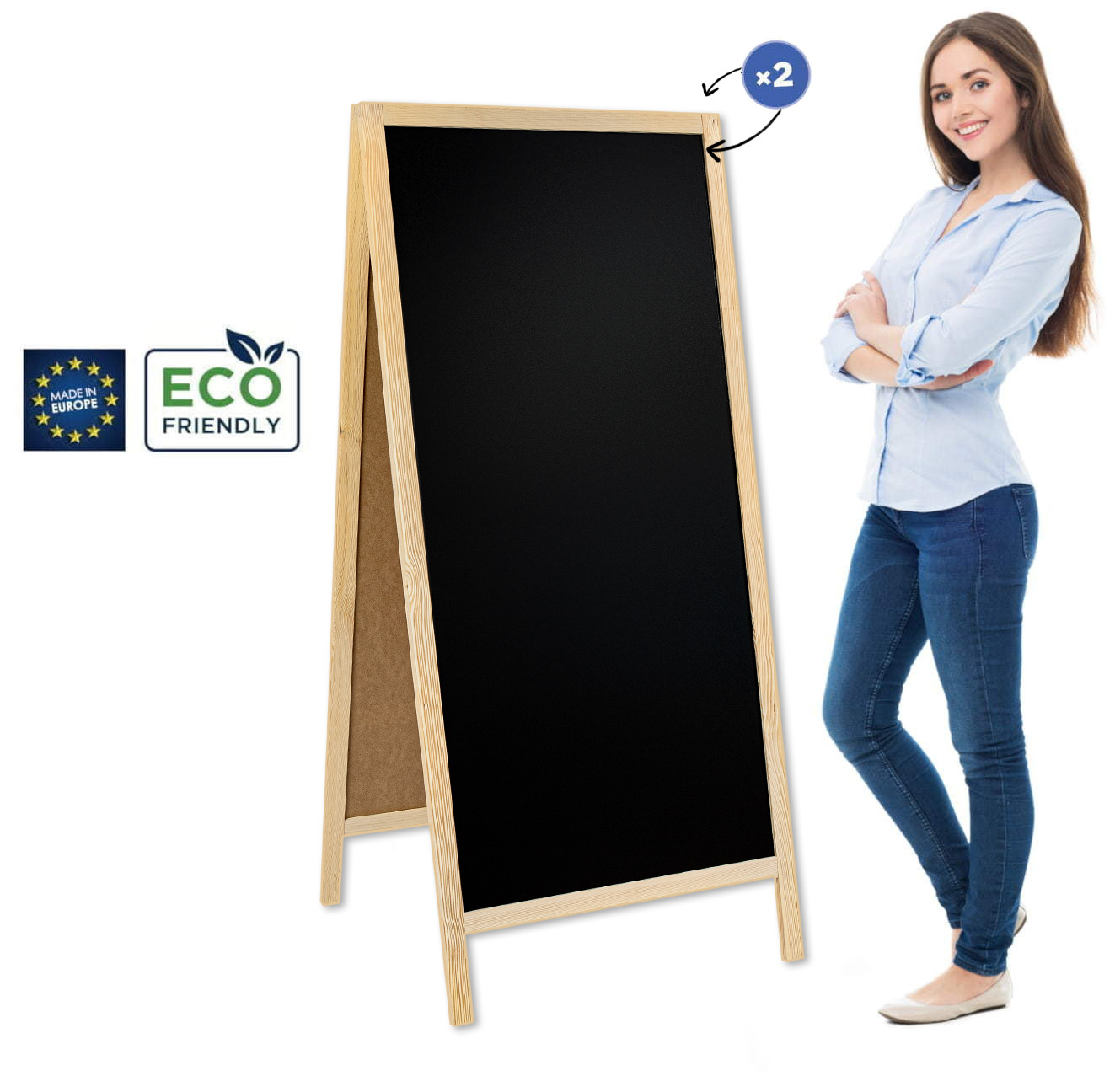 Panou stradal din lemn Classic XL (72x160 cm) - natural