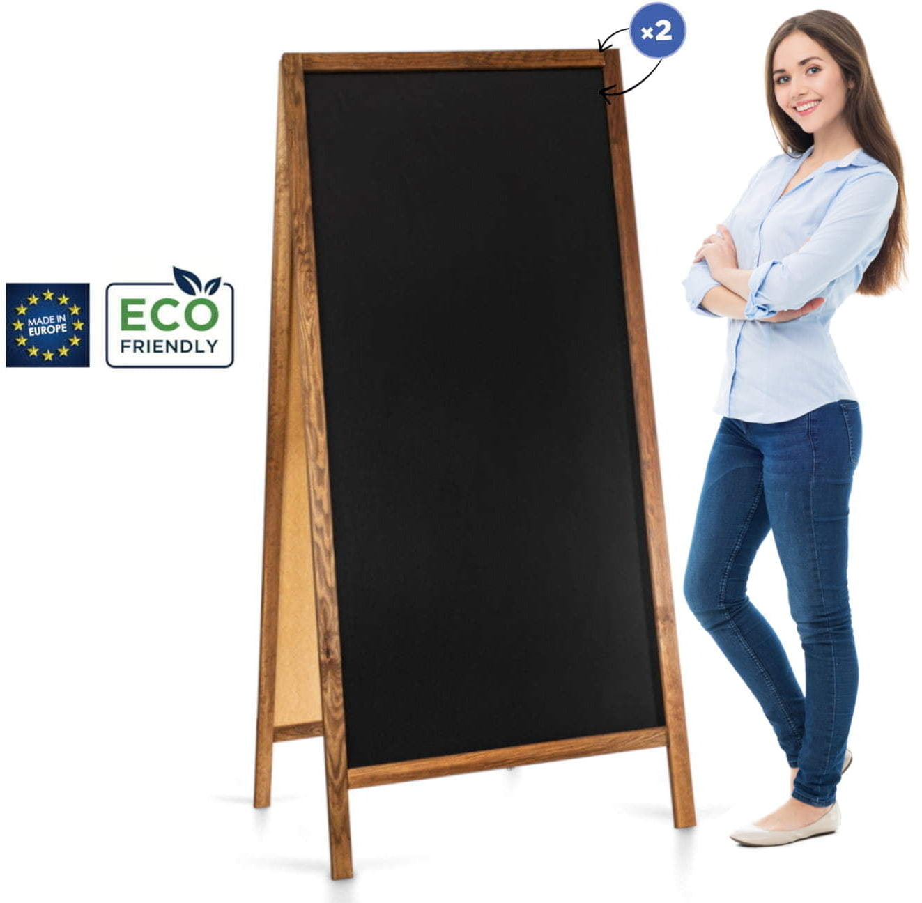 Panou stradal din lemn Classic XL (72x160 cm) - maro