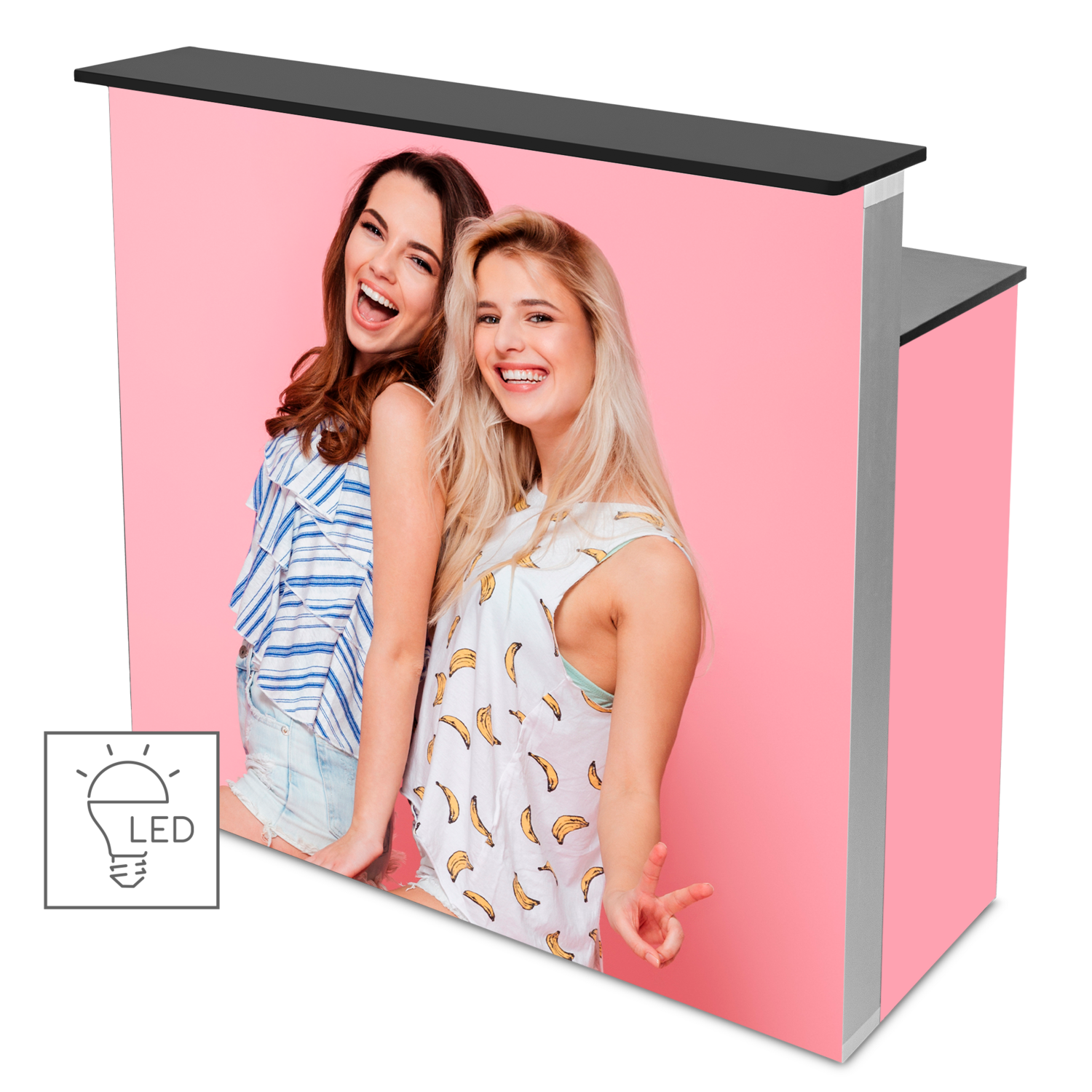 Masă publicitară LED BOX™ cu raft