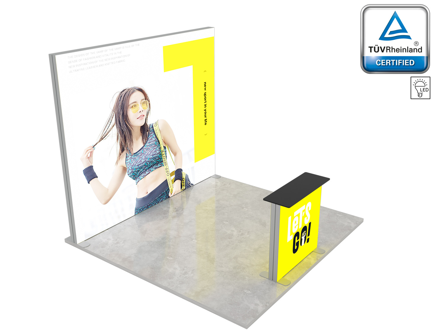 Standul expozițional LUNIX™ 9 m² (3x3) peninsula